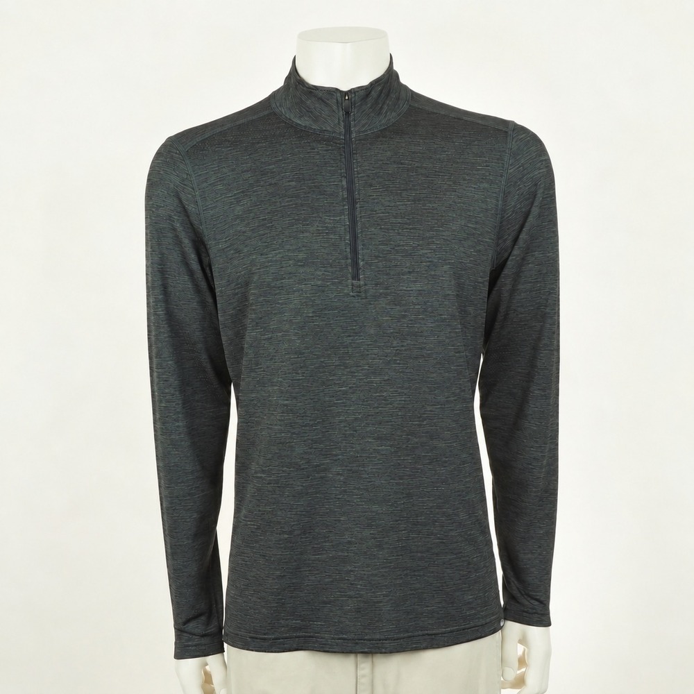 REI Co-op Midweight Base Layer 1/2-Zip Pullover Shirt Mens Medium Gray Hiking